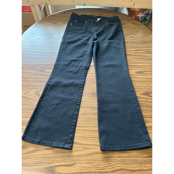 Jordache stretch woman’s black jeans boot cut bell bottom size 11/12 - Picture 1 of 9